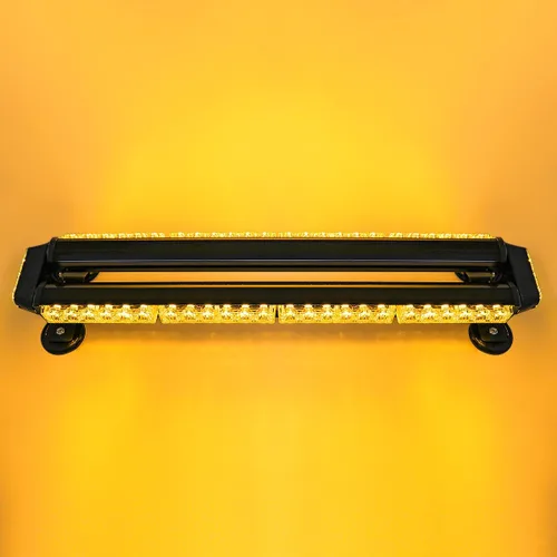 Miniatura 8 de CUMART 26.5" Barra de luz de alerta en el techo para vehículos ámbar amarillo 54 LED, luz de advertencia de emergencia intermitente