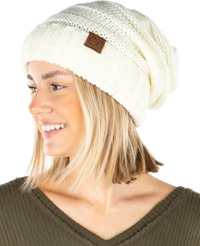 Miniatura 393 de Funky Junque Gorro de moda de punto trenzado de talla extragrande, grueso, abrigado, suave y holgado