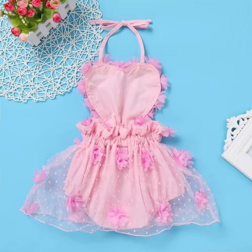 Miniatura 73 de Traje de bebé niña primer cumpleaños traje de encaje tul mameluco princesa tutú vestido de un año cumpleaños pastel Smash fotografía ropa