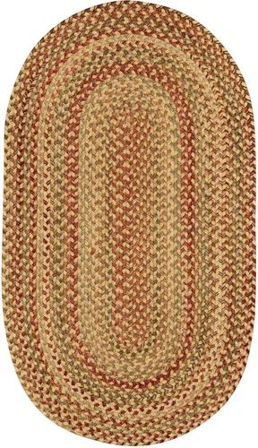Capel Rugs Manchester - Alfombra trenzada ovalada, 2 x 3 pulgadas, tonos dorados Tonalidades doradas