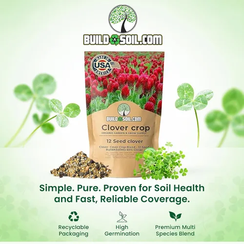Miniatura 8 de BuildASoil Mezcla de semillas de cobertura sin colada de trébol 12 especies Semillas premium de trébol para césped - Cultivo de cobertura amigable