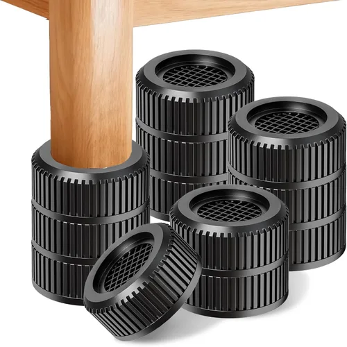 Elevadores de cama redondos para muebles, resistentes, antideslizantes, ajustables (1.3 a 3.7 pulgadas de alto), elevadores de cama para escritorio,