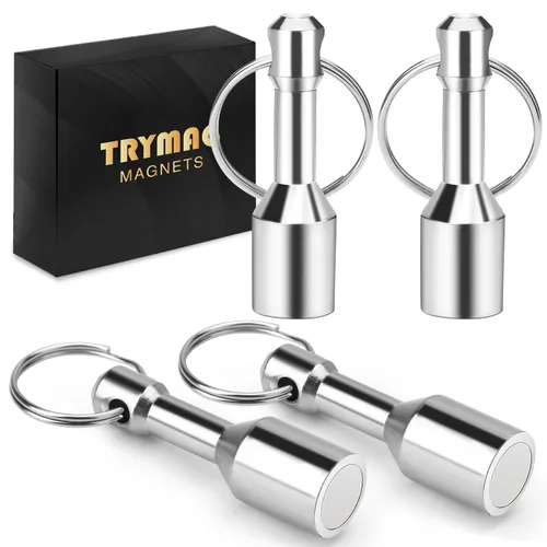 Miniatura 9 de TRYMAG Llaveros magnéticos para probar latón, paquete de 2 llaveros de bolsillo de neodimio con fuerte magnético de tierras raras, imán de prueba
