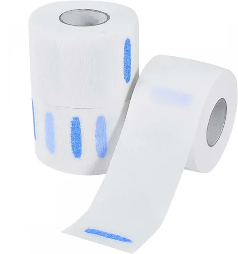 Miniatura 9 de SenseYo 5 rollos de tiras de papel de peluquería desechables de tejido, banda elástica para el cuello, suministros de peluquería, herramienta