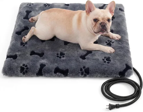 Miniatura 12 de Almohadilla térmica para mascotas para gatos y perros, interior y exterior, impermeable, con calefacción, cama para perros, cable resistente a