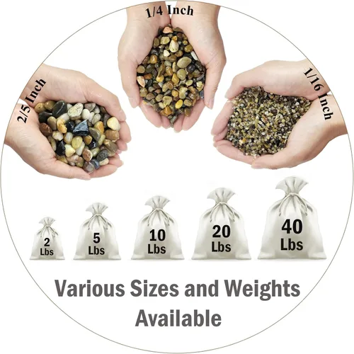 Miniatura 2 de FANTIAN 2 libras de grava para acuario, grava de guisante de 1/4 pulgada para pecera, piedras decorativas de río para plantas suculentas, jarrón