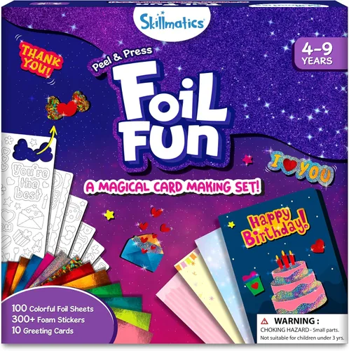 Miniatura 11 de Skillmatics Foil Fun - Vestirse, Arte sin Desorden para Niños, Kits de Manualidades y Suministros, Actividad Creativa DIY, Juguetes de Viaje