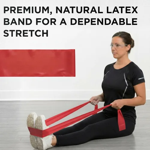Miniatura 4 de Theraband Professional Bandas de Resistencia de látex para ejercicios de cuerpo superior e inferior, terapia física, pilates inferior, en casa, Rojo