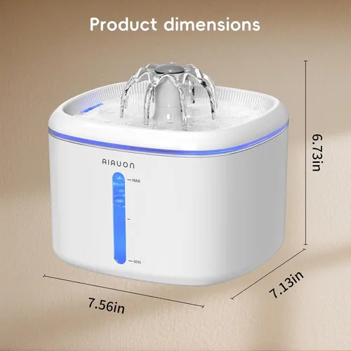 Miniatura 8 de Fuente de agua para gatos, fuente para gatos de 84 onzas / 2.5 L, dispensador automático ultrasilencioso de agua para mascotas mejorado con 3