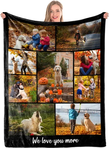 Miniatura 8 de DITKST - Mantas personalizadas con fotos y texto, collage hechas en Estados Unidos, mantas personalizadas con fotos, regalos de cumpleaños, Navidad