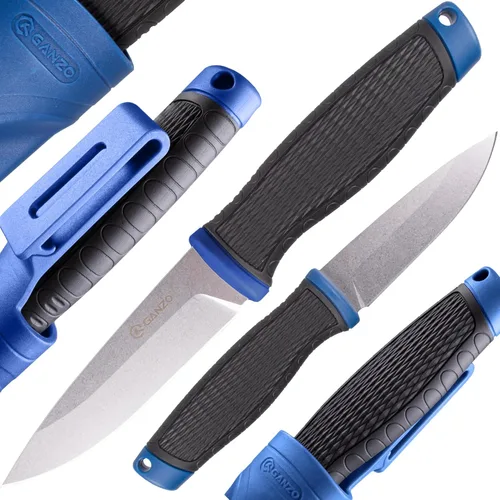Miniatura 4 de Ganzo G806-BL Cuchillo de hoja fija 8CR14 Hoja de acero inoxidable Mango ergonómico antideslizante Camping Caza Pesca al aire libre EDC Cuchillo