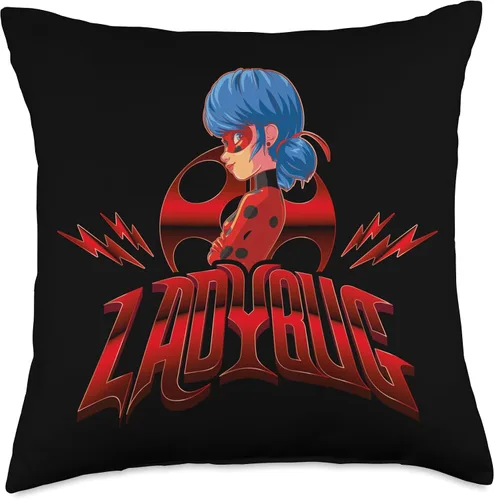 Miniatura 5 de Miraculous Ladybug Glam Rock LB - Almohada de 16 x 16 pulgadas, multicolor