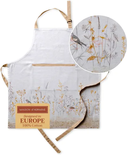 Miniatura 97 de Maison d' Hermine Delantal 100% de algodón para mujeres con bolsillo de cocina delantal de chef para hombres para cocinar primavera verano 001