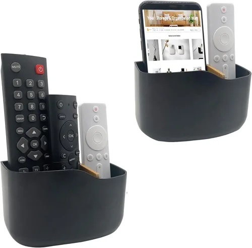 Miniatura 4 de SUNFICON Soporte remoto de montaje en pared, ventilador de TV, soporte de control remoto, organizador de pared, soporte de teléfono para oficina