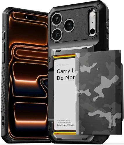 Miniatura 29 de VRS DESIGN Damda Glide Pro - Funda para iPhone 13 Pro, resistente funda semiautomática [4 tarjetas] con soporte para ranura para tarjetas compatible