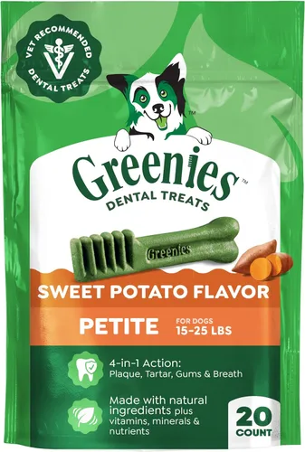 Miniatura 14 de Greenies - Golosinas naturales de cuidado dental para perros pequeños, sabor fresco, paquete de 12 onzas (20 unidades)