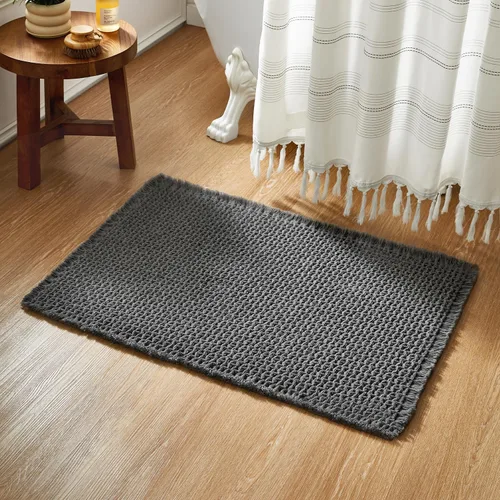 Miniatura 20 de TYUU Tapete de baño estilo gofre, tapete de baño bohemio, antideslizante, lavable, súper absorbente, de secado rápido, bonito tapete de baño