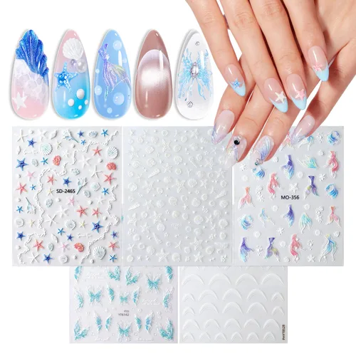 Miniatura 26 de modelones Juego de esmaltes de uñas de gel con purpurina, sin hema, 6 colores, Chameleon Aurora Shimmer Glitter Kit de esmalte de gel azul, verde