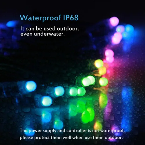 Miniatura 4 de ALITOVE WS2811 - Tira de luces LED de píxeles de 12 V, control de aplicación Bluetooth, 23 pies, 100 LED direccionables de color de ensueño, píxeles