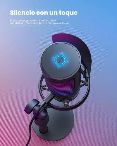 Miniatura 3 de Micrófono para juegos para PC: micrófono USB para Podcasts, Videos y Streaming - Micrófono condensador con silencio rápido y Filtro Pop - Micrófono