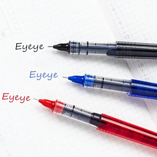 Miniatura 2 de EYEYE Bolígrafos de tinta líquida de 3 colores, 16 paquetes (8 negros, 4 azules y 4 rojos), bolígrafo de gel de secado rápido, punta de aguja fina