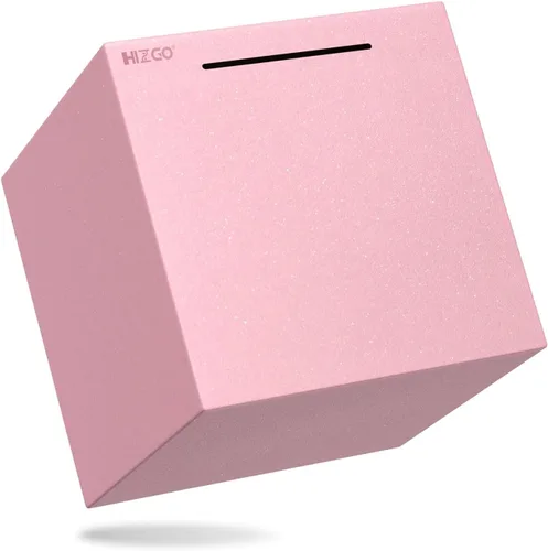 hizgo alcancía rosa para adultos, alcancía de acero inoxidable para adultos/niños que debe romperse para abrirse, caja de ahorro de dinero