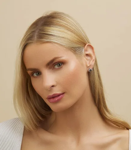 Miniatura 3 de Barzel Aretes de ópalo blanco chapados en oro blanco para mujer, fabricados en Brasil