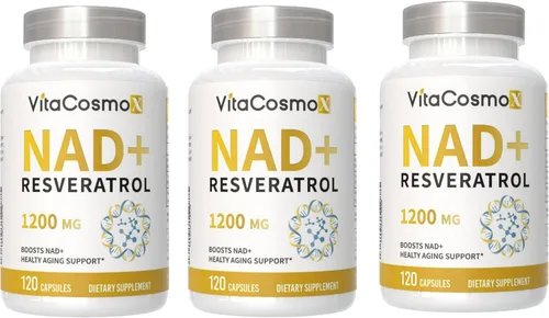 Miniatura 7 de Suplemento NAD+ 1,200 mg por porción, 120 cápsulas (dinucleótido de nicotinamida y adenina) - 60 porciones, sin gluten, vegano
