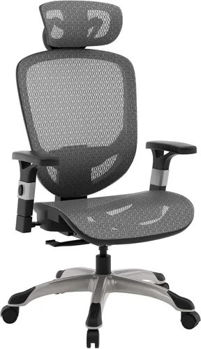 STAPLES Silla de oficina ergonómica Hyken | Silla de escritorio giratoria con soporte lumbar ajustable y malla transpirable, para oficina en casa,