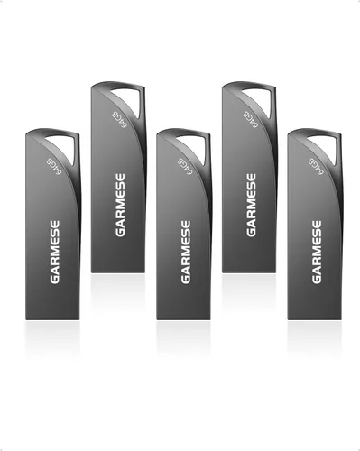Miniatura 7 de Paquete de 5 unidades flash USB de 8 GB, unidad de pulgar USB 2.0 impermeable de metal, memoria delgada y duradera con llavero para PC, laptop
