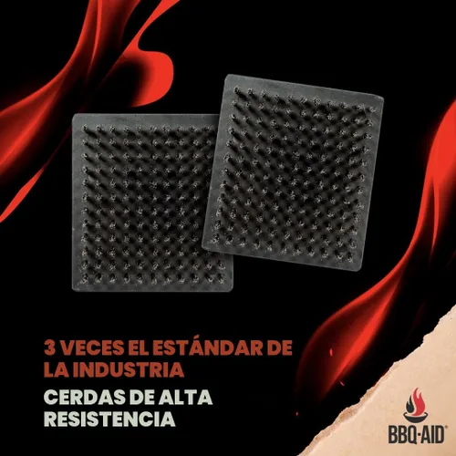 Miniatura 3 de BBQ-Aid Cepillo y raspador para parrilla de barbacoa – Cepillo de parrilla para parrilla al aire libre con mango de madera extendido, grande