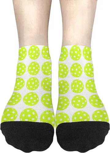 Miniatura 3 de devor Calcetines tobilleros de algodón para hombre, calcetines atléticos, lindos calcetines de pelleball, Blanco