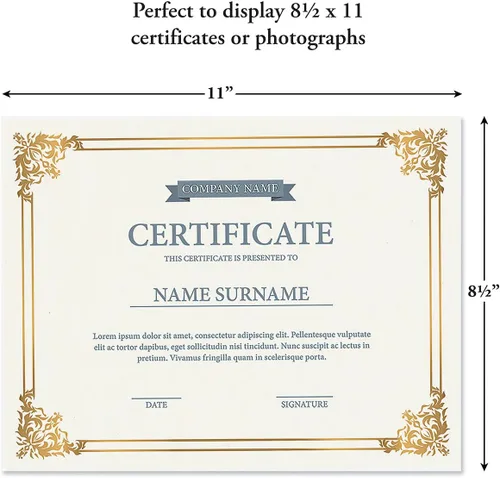 Miniatura 3 de Fine Stationery Placa de premio con certificado de nogal – Certificado o diploma deslizable de 8.5 x 11 pulgadas, marco de pared