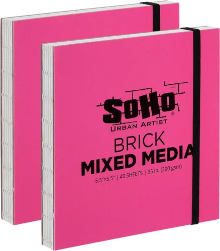 Miniatura 13 de SoHo Urban Artist Cuaderno de bocetos de ladrillo para bocetos, dibujos, lápices de colores, grafito y más, color negro, 5.5 x 5.5 pulgadas