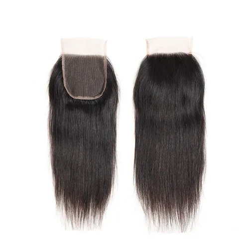 Miniatura 5 de Cabello humano lacio con cierre de encaje 4x4, cierre de encaje HD, 14 pulgadas, cabello virgen brasileño sin procesar, cierre de parte libre