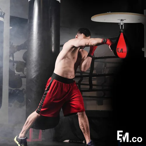 Miniatura 8 de Boxing Speed Bag - Saco de boxeo de velocidad con giro resistente, bolsas de boxeo de cuero duraderas ideales para entrenamiento de reflejos, pelota