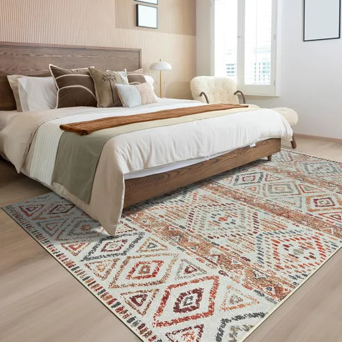 Miniatura 3 de Adiva Rugs Alfombra de área lavable a máquina de 6 x 6 pies con parte trasera antideslizante para sala de estar, dormitorio, baño, cocina, alfombra