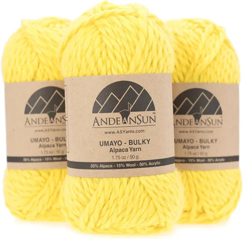 Miniatura 9 de (3 madejas pequeñas y hermosas) Mezcla de hilo de alpaca Umayo [165 yardas en total] Rojo, #5 voluminoso