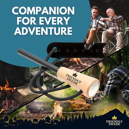 Miniatura 7 de The Friendly Swede Ferro Rod Herramienta Iniciadora de Fuego — Herramienta de Supervivencia Iniciadora de Fuego de Pedernal y Acero con Mango