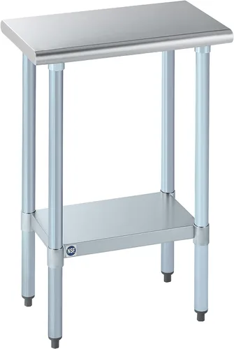 Miniatura 60 de Mesa de acero inoxidable para preparación y trabajo con protector contra salpicaduras, 24x72 pulgadas