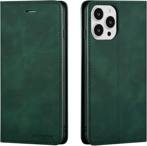 Miniatura 36 de QLTYPRI Funda para iPhone Air, Funda de piel sintética premium TPU parachoques con tarjetero Kickstand adsorción magnética oculta a prueba de golpes