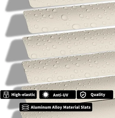Miniatura 3 de Minipersianas de aluminio para ventanas sin cordones, persianas horizontales para ventanas para ajuste de luz, persianas venecianas de metal