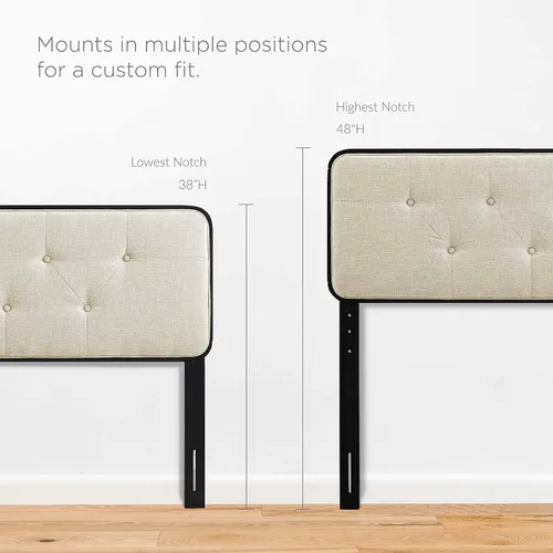 Miniatura 2 de Modway MOD-6643-BLK-BEI Bridgette - Cama de plataforma de madera con marco angular, color negro y beige