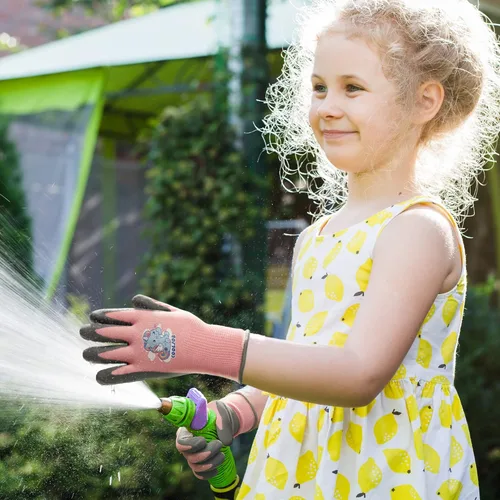 Miniatura 4 de COOLJOB 3 pares de guantes de jardinería para niños de 6 a 8 años, guantes de trabajo de agarre para niños pequeños con revestimiento de goma