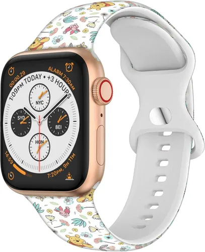 Miniatura 22 de Correa de silicona de dibujos animados compatible con Apple Watch de 1.496/1.575/1.614/1.654/1.732 pulgadas, bonitas correas de repuesto para Apple