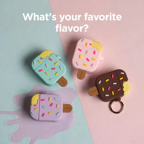 Miniatura 3 de Elago - Funda con llavero para audífonos AirPods 1 y 2 de Apple en forma de helado. Menta