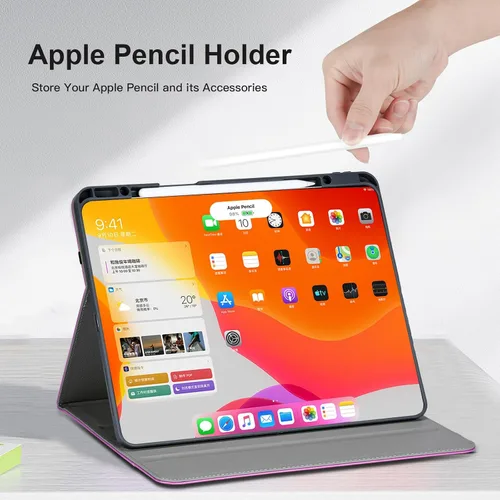 Miniatura 2 de HFcoupe Stitch - Funda para iPad Air 13 2026 M4 / 2025 M3 / 2024 M2, iPad Pro 12.9 6ª 5ª 4ª 3ª generación, soporte para lápices, soporte