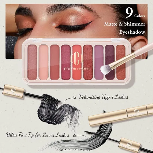 Miniatura 3 de Color Nymph Juego de maquillaje para mujeres, adolescentes y niñas con bolsa de kits de maquillaje para viajes, incluye paleta de sombra de ojos