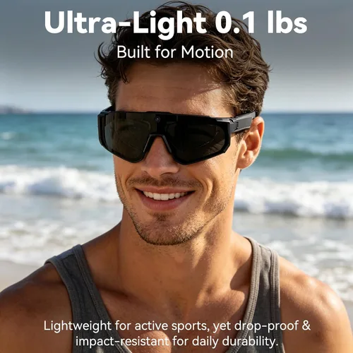 Miniatura 7 de Gafas de cámara AI Pro de 32 MP – Gafas de grabación con estabilización EIS de 6 ejes, asistente de voz ChatGPT, impermeable IP56, cancelación