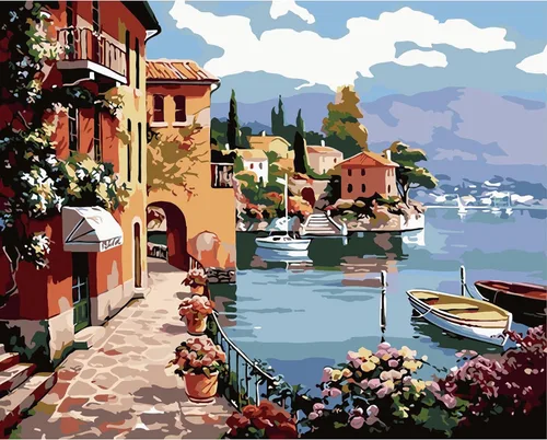 Miniatura 25 de QUITEDEW Pintura por números para adultos, pintura de cascada de montaña por números, kits de pintura de paisaje natural por números, adecuado